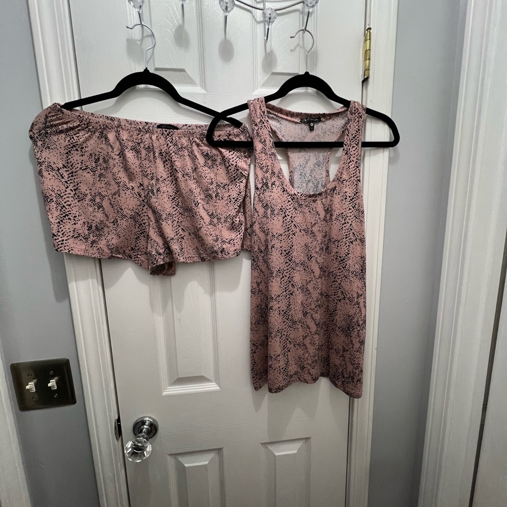 Pink Snake Print Sleepwear Set